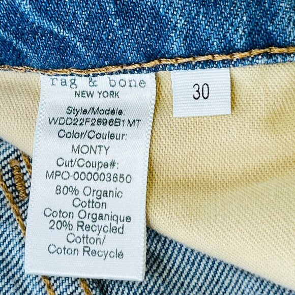 rag & bone Nina Size 30 High Rise Ankle Cigarette in Monty Button Fly Raw Hem - Picture 15 of 15